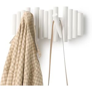Umbra Picket 5 Wall Mounted Coat Hook Combines Useful and Art Bevelled Pine Dowels White Umbra Picket 5 Wall Mounted Coat Hook Combines Useful and Art Bevelled Pine Dowels White