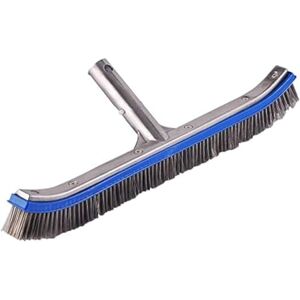LALAPOOL Swimming Pool Brush for Cleaning Pool Walls,Tiles & Floors,Heavy Duty 18" Aluminum Stainless Steel Wire Bristle Pool Scrub Brush for Curved Cleaning Brushes with EZ Clips LALAPOOL Swimming Pool Brush for Cleaning Pool Walls,Tiles & Floors,Heavy Duty 18" Aluminum Stainless Steel Wire Bristle Pool Scrub Brush for Curved Cleaning Brushes with EZ Clips