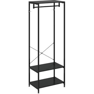 HOMCOM Coat Rack, 2-in-1 Clothes Stand with Shoe Storage, 168cm Free Standing Hall Tree with Hanging Rail and 2 Storage Shelves for Hallway, Entryway, Bedroom, Black HOMCOM Coat Rack, 2-in-1 Clothes Stand with Shoe Storage, 168cm Free Standing Hall Tree with Hanging Rail and 2 Storage Shelves for Hallway, Entryway, Bedroom, Black