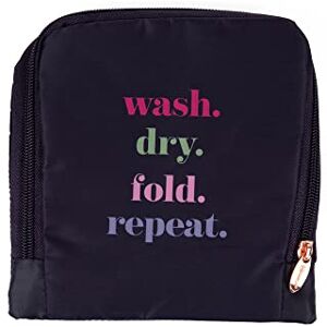 MIAMICA Foldable Travel Laundry Bag, Navy Multi Colored, "Wash, Dry, Fold, Repeat, 21” x 22” – Lightweight, Durable Design with Drawstring Closure MIAMICA Foldable Travel Laundry Bag, Navy Multi Colored, "Wash, Dry, Fold, Repeat, 21” x 22” – Lightweight, Durable Design with Drawstring Closure