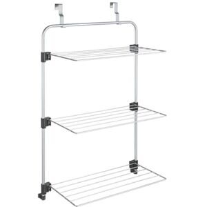 Metaltex Gale Over-the-door Shower Rack 3-Tier Drying & Storage Rack Perfect for Laundry & Drying Bathroom Essentials & Towels Epotherm Coating & Folding Wing Silver 93 x 57 x 31 Centimetres Metaltex Gale Over-the-door Shower Rack 3-Tier Drying & Storage Rack Perfect for Laundry & Drying Bathroom Essentials & Towels Epotherm Coating & Folding Wing Silver 93 x 57 x 31 Centimetres