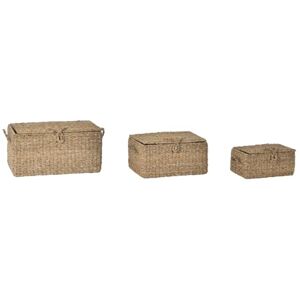AlexandreHouse Basket Set of 3 Seagrass Hierro 50 x 34 x 25 cm Natural AlexandreHouse Basket Set of 3 Seagrass Hierro 50 x 34 x 25 cm Natural