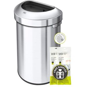 EKO Urban 60L Semi-Round Open Top Rubbish Bin – Stainless Steel Large Capacity Half-Round Commercial Waste Bin for Office, Kitchen, Indoor or Outdoor Use, Brushed Metal for Restaurant or Washroom EKO Urban 60L Semi-Round Open Top Rubbish Bin – Stainless Steel Large Capacity Half-Round Commercial Waste Bin for Office, Kitchen, Indoor or Outdoor Use, Brushed Metal for Restaurant or Washroom