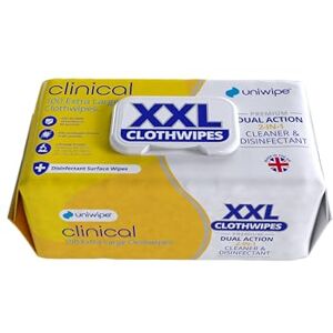 Uniwipe Clinical Sanitising Wipes, 38 cm x 25 cm, Pack of 100 Uniwipe Clinical Sanitising Wipes, 38 cm x 25 cm, Pack of 100