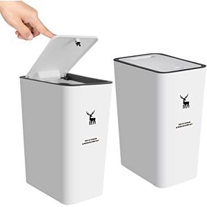 XPIY Trash Can with Lid, 2 Pack 4 Gallons/15 Liters Garbage Can with Press Top, Small Trash Can Dog Proof, Plastic Trash Bin, Waste Basket for Bathroom Kitchen Bedroom Office (2, White) XPIY Trash Can with Lid, 2 Pack 4 Gallons/15 Liters Garbage Can with Press Top, Small Trash Can Dog Proof, Plastic Trash Bin, Waste Basket for Bathroom Kitchen Bedroom Office (2, White)