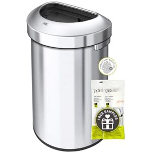 EKO Urban 21 Gallon Semi-Round Open Top Waste Bin, Stainless Steel Half Round Commercial Trash Can for Indoor and Outdoor, Extra Large Metal Garbage Bin for Home, Office, Restaurant, Restroom, 80L EKO Urban 21 Gallon Semi-Round Open Top Waste Bin, Stainless Steel Half Round Commercial Trash Can for Indoor and Outdoor, Extra Large Metal Garbage Bin for Home, Office, Restaurant, Restroom, 80L