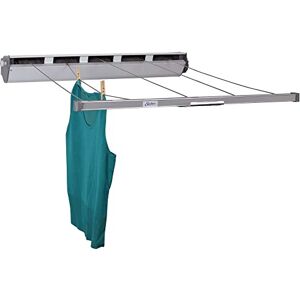 Household Essentials Retractable Clothesline 5-Line Dryer Indoor or Outdoor Use Hang Wet or Dry Laundry, Metal, White, Design Household Essentials Retractable Clothesline 5-Line Dryer Indoor or Outdoor Use Hang Wet or Dry Laundry, Metal, White, Design