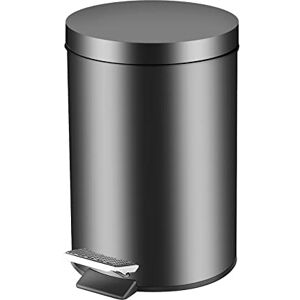 GONICVIN 3L Round Stainless Steel Pedal Bin With Metal Lid and Removable Inner Bucket for Bathroom, Kitchen, Home, Office (Black) GONICVIN 3L Round Stainless Steel Pedal Bin With Metal Lid and Removable Inner Bucket for Bathroom, Kitchen, Home, Office (Black)