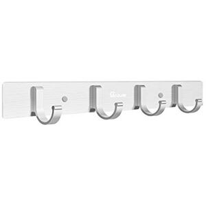 Anjuer Wall Mount Coat Hook, 4 Hooks Aluminum Alloy Coat Hangers Rack Robe Hat Clothes Hook Wall Coat Rack Hooks Silver Anjuer Wall Mount Coat Hook, 4 Hooks Aluminum Alloy Coat Hangers Rack Robe Hat Clothes Hook Wall Coat Rack Hooks Silver