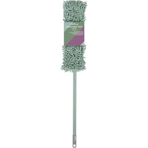JVL Extendable Chenille Mop – Flat Floor Cleaner with Long Handle – Machine Washable Microfibre Cleaning Head – Green JVL Extendable Chenille Mop – Flat Floor Cleaner with Long Handle – Machine Washable Microfibre Cleaning Head – Green