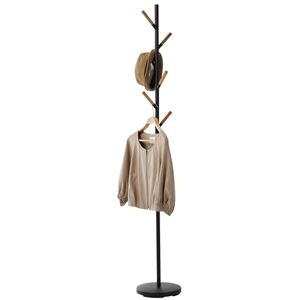 YAMAZAKI 2815 PLAIN Coat Hanger, black, Steel/Wood, Minimalist, 28 x 28 x 177 cm YAMAZAKI 2815 PLAIN Coat Hanger, black, Steel/Wood, Minimalist, 28 x 28 x 177 cm