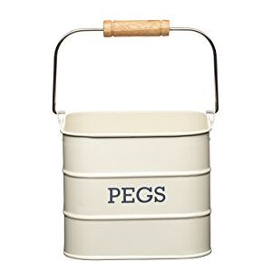 KitchenCraft Living Nostalgia Hanging Metal Peg Tin, Vintage Style Metal Storage Accessory for Laundry/Clothes Pegs Antique Cream KitchenCraft Living Nostalgia Hanging Metal Peg Tin, Vintage Style Metal Storage Accessory for Laundry/Clothes Pegs Antique Cream