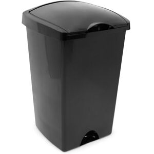 Addis 50ltr Lift Up Flat top Kitchen Waste Trash Complete Bin, All Black Addis 50ltr Lift Up Flat top Kitchen Waste Trash Complete Bin, All Black