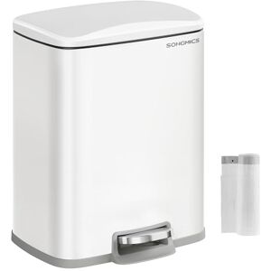 SONGMICS Kitchen Bin, 5.2-Gallon (20 L) Pedal Bin, Trash Bin, Soft-Close Lid, Stays Open, Inner Bucket, Includes 15 Rubbish Bags, Cloud White LTB543W01 SONGMICS Kitchen Bin, 5.2-Gallon (20 L) Pedal Bin, Trash Bin, Soft-Close Lid, Stays Open, Inner Bucket, Includes 15 Rubbish Bags, Cloud White LTB543W01