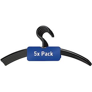 MAUL Plastic Clothes Hangers Modern Plastic Hangers in Elegant Design Sturdy and Durable Hangers for Clothes Black Set of 5 MAUL Plastic Clothes Hangers Modern Plastic Hangers in Elegant Design Sturdy and Durable Hangers for Clothes Black Set of 5