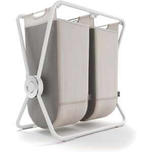 simplehuman X-Frame Hamper, Double Compartment Laundry Basket for Bedroom Bathroom, Heavy-Gauge Steel Frame, Stain & Odour Resistant Machine Washable Bags, Easy Carry Steel Handles, White simplehuman X-Frame Hamper, Double Compartment Laundry Basket for Bedroom Bathroom, Heavy-Gauge Steel Frame, Stain & Odour Resistant Machine Washable Bags, Easy Carry Steel Handles, White