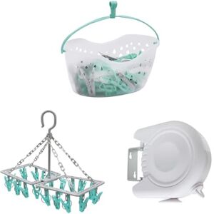 JVL - Peg Basket, Sock Dryer, Clothes Line - Laundry Bundle JVL - Peg Basket, Sock Dryer, Clothes Line - Laundry Bundle