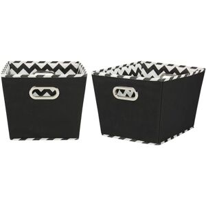 Household Essentials 91-1 Medium Tapered Decorative Storage Bins 2 Pack Set Cubby Baskets Black Chevron Household Essentials 91-1 Medium Tapered Decorative Storage Bins 2 Pack Set Cubby Baskets Black Chevron