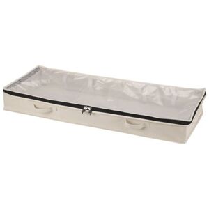 Household Essentials Cedarline Under Bed Storage Bag, Heavy-Duty Cotton Canvas, Textured PEVA Top with Durable 3-Sided Zipper, Front Handles, Foldable, Space-Saving, Natural Household Essentials Cedarline Under Bed Storage Bag, Heavy-Duty Cotton Canvas, Textured PEVA Top with Durable 3-Sided Zipper, Front Handles, Foldable, Space-Saving, Natural