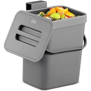 EKO Puro Hanging Caddy, Wall Mountable or Hanging Bin for Compostable Waste, Perfect for Kitchen & Home, 3 Litre EKO Puro Hanging Caddy, Wall Mountable or Hanging Bin for Compostable Waste, Perfect for Kitchen & Home, 3 Litre