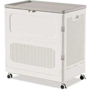 Wintem Laundry Basket 123L with Lid and Wheels, Vertical Space-Saving Structure for Dirty Cloths, Easy to Move and Clean Wintem Laundry Basket 123L with Lid and Wheels, Vertical Space-Saving Structure for Dirty Cloths, Easy to Move and Clean