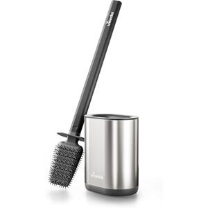 Vileda Silicone Toilet Brush Silver with Flex Head and Stainless Steel Handle Toilet Brush with 2-in-1 Cleaning Zones Hygienic Quick Drying Rustproof Odour Proof Durable and Ready to Use Vileda Silicone Toilet Brush Silver with Flex Head and Stainless Steel Handle Toilet Brush with 2-in-1 Cleaning Zones Hygienic Quick Drying Rustproof Odour Proof Durable and Ready to Use