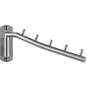 JQK Folding Clothes Hanger Rack, Stainless Steel Swing Arm Hook Holder, Clothing Hanging System Drying Closet Storage Organizer Brushed Finished Wall Mount, SHR100-BN JQK Folding Clothes Hanger Rack, Stainless Steel Swing Arm Hook Holder, Clothing Hanging System Drying Closet Storage Organizer Brushed Finished Wall Mount, SHR100-BN