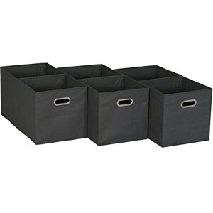 Household Essentials Black Cobblestone Set of 6 Open Fabric Cube Storage Bins, 11 x 11 Household Essentials Black Cobblestone Set of 6 Open Fabric Cube Storage Bins, 11 x 11