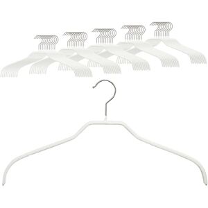 Mawa Set of 50 Space-Saving Non-Slip Hangers for Shirts and Blouses with 360° Swivel Hook Non-Slip Coating 41cm White Mawa Set of 50 Space-Saving Non-Slip Hangers for Shirts and Blouses with 360° Swivel Hook Non-Slip Coating 41cm White