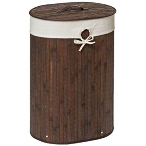Premier Housewares Kankyo Bamboo Oval Laundry Hamper, Dark Brown Premier Housewares Kankyo Bamboo Oval Laundry Hamper, Dark Brown