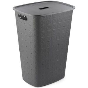 CURVER Softex 56L Laundry Hamper, 70 percent Recycled Material, Durable, Lightweight, Dark Grey CURVER Softex 56L Laundry Hamper, 70 percent Recycled Material, Durable, Lightweight, Dark Grey
