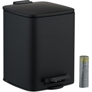 Relaxdays Bathroom Pedal Bin, 6 Litres, Soft-Close Lid, Removable Inner Bucket, Metal, Sanitary Waste, Toilet, Black Relaxdays Bathroom Pedal Bin, 6 Litres, Soft-Close Lid, Removable Inner Bucket, Metal, Sanitary Waste, Toilet, Black