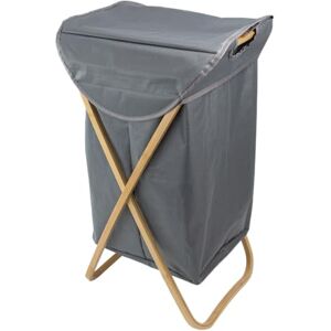 JVL Bambanio Foldable Bamboo Laundry Storage Hamper, 100L Grey JVL Bambanio Foldable Bamboo Laundry Storage Hamper, 100L Grey