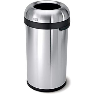 simplehuman CW1407 60L Bullet Open Office Business Commercial Bin, Large Capacity, Dent-Resistant, Lift-Off Lid, Side Handles, Non-Skid Base, Brushed Heavy-Gauge Stainless Steel simplehuman CW1407 60L Bullet Open Office Business Commercial Bin, Large Capacity, Dent-Resistant, Lift-Off Lid, Side Handles, Non-Skid Base, Brushed Heavy-Gauge Stainless Steel