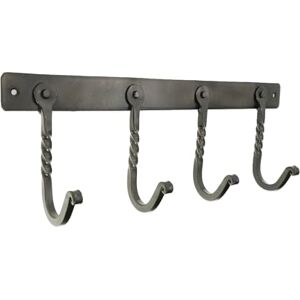 Infinity Heavy Duty Wall Mounted Twisted Coat Hooks Pewter Finish – Vintage Style Iron Hanger with 4 Hooks Pegs Ideal for Hanging Clothes Bags Hat and Utensils Infinity Heavy Duty Wall Mounted Twisted Coat Hooks Pewter Finish – Vintage Style Iron Hanger with 4 Hooks Pegs Ideal for Hanging Clothes Bags Hat and Utensils