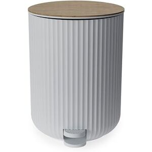 Canyon Newly Launched Berkeley Pedal Bin with Bamboo Lid, 5 L Capacity, Anti – Fingerprint, Durable Material, Dustbin for Bedroom & Office, Cylindrical Shape, Kitchen Bin, Compact Size, White Canyon Newly Launched Berkeley Pedal Bin with Bamboo Lid, 5 L Capacity, Anti – Fingerprint, Durable Material, Dustbin for Bedroom & Office, Cylindrical Shape, Kitchen Bin, Compact Size, White