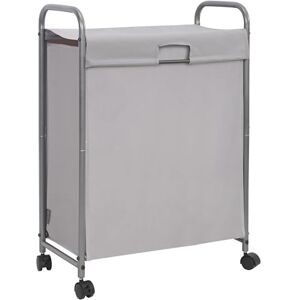 STORAGE MANIAC Slim Laundry Hamper with Lid, 85 L Laundry Sorter with Wheels, Narrow Laundry Basket Sorter, 2 Loads Dirty Clothes Hamper, Laundry Organizer, Laundry Cart with Wheels and Lid, Grey STORAGE MANIAC Slim Laundry Hamper with Lid, 85 L Laundry Sorter with Wheels, Narrow Laundry Basket Sorter, 2 Loads Dirty Clothes Hamper, Laundry Organizer, Laundry Cart with Wheels and Lid, Grey