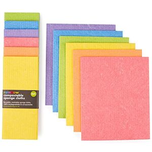 EcoLiving Compostable Sponge Cleaning Cloths Dishcloth Eco Friendly & Sustainable Biodegradable Sponge Cloths Made of Cellulose & Cotton Reusable Kitchen Cleaning Cloth(6 Pack Ranbow Bright) EcoLiving Compostable Sponge Cleaning Cloths Dishcloth Eco Friendly & Sustainable Biodegradable Sponge Cloths Made of Cellulose & Cotton Reusable Kitchen Cleaning Cloth(6 Pack Ranbow Bright)