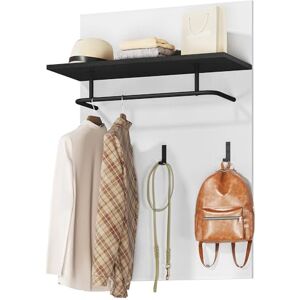 YITAHOME Wall Mounted Coat Rack with Storage Shelf, Clothes Rail with 3 Hooks, Hooks Rack Stand, Hallway Coat Rack Rail, Entryway, Bedroom, Living Room, White YITAHOME Wall Mounted Coat Rack with Storage Shelf, Clothes Rail with 3 Hooks, Hooks Rack Stand, Hallway Coat Rack Rail, Entryway, Bedroom, Living Room, White