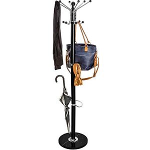 BAKAJI Design Coat Rack with Floor Base Metal with 16 Hooks for Clothes Base in Marble Size 38 x 38 x 180 cm (Black) BAKAJI Design Coat Rack with Floor Base Metal with 16 Hooks for Clothes Base in Marble Size 38 x 38 x 180 cm (Black)