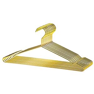 Nature Smile 17 Inches Shiny Gold Metal Clothes Hanger, Coat Hanger, Suit Hanger, Dress Hanger with Big Notches Pack of 10,Gold Nature Smile 17 Inches Shiny Gold Metal Clothes Hanger, Coat Hanger, Suit Hanger, Dress Hanger with Big Notches Pack of 10,Gold