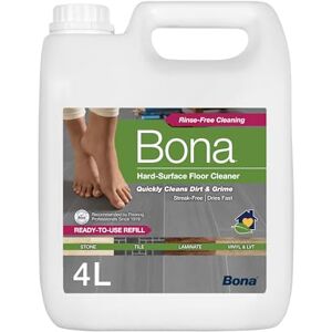 Bona Hard-Surface Floor Cleaner Liquid for Stone, Tile, Laminate, LVT, Marble 4 Litre Refill Bona Hard-Surface Floor Cleaner Liquid for Stone, Tile, Laminate, LVT, Marble 4 Litre Refill