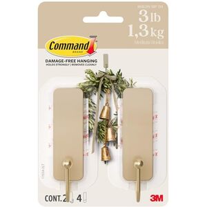 Command Medium Wall Hooks, Latte Brown, 2 Hooks, 4 Strips, Damage-Free Hanging with Adhesive, No Tools Great for Hanging Home Decor, Holds up to 1.3kg Command Medium Wall Hooks, Latte Brown, 2 Hooks, 4 Strips, Damage-Free Hanging with Adhesive, No Tools Great for Hanging Home Decor, Holds up to 1.3kg