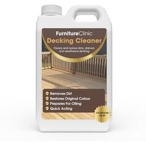Furniture Clinic 5L Decking Cleaner for Wood Weathered Deck Cleaner, Stain Remover & Restorer Clean & Remove Dirt & Algae from Wooden Garden Patio Surfaces Furniture Clinic 5L Decking Cleaner for Wood Weathered Deck Cleaner, Stain Remover & Restorer Clean & Remove Dirt & Algae from Wooden Garden Patio Surfaces