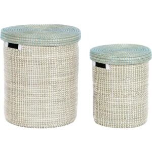 AlexandreHouse Set of 2 Seagrass Baskets 44 x 44 x 51 cm Natural AlexandreHouse Set of 2 Seagrass Baskets 44 x 44 x 51 cm Natural