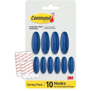 Command Designer Adhesive Hooks, Arctic Freeze Color 10 Wall Hooks (4 Large, 6 Medium) & 16 Indoor Adhesive Strips (8 Large, 8 Medium) Damage-Free Hanging, Decorating & Organizing Command Designer Adhesive Hooks, Arctic Freeze Color 10 Wall Hooks (4 Large, 6 Medium) & 16 Indoor Adhesive Strips (8 Large, 8 Medium) Damage-Free Hanging, Decorating & Organizing