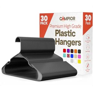 Campior Gray Plastic Hangers 30 Pack– Heavy-Duty Plastic Hangers Slim and Space-Saving, Durable and Lightweight PP with Non-Slip Shoulder Notches for Slip Dresses, Suits, Jackets & Camisoles Campior Gray Plastic Hangers 30 Pack– Heavy-Duty Plastic Hangers Slim and Space-Saving, Durable and Lightweight PP with Non-Slip Shoulder Notches for Slip Dresses, Suits, Jackets & Camisoles