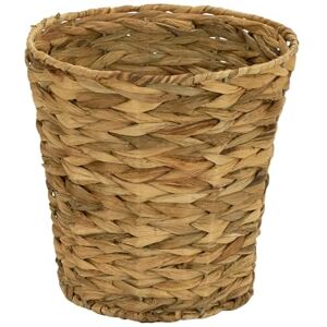 Household Essentials Woven Water Hyacinth Wicker Waste Basket, Natural Household Essentials Woven Water Hyacinth Wicker Waste Basket, Natural