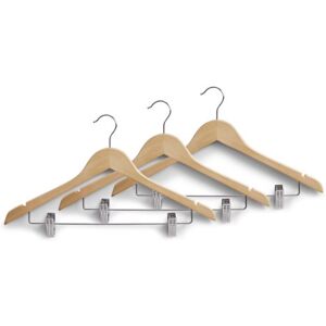 Zeller 17114 Coat Hangers with Clips 3-Pack 44.5 cm Natural Zeller 17114 Coat Hangers with Clips 3-Pack 44.5 cm Natural