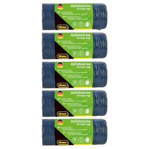 Idena 50056-5 Rubbish Bags Set - Blue, 120L, Tear-Resistant Idena 50056-5 Rubbish Bags Set - Blue, 120L, Tear-Resistant